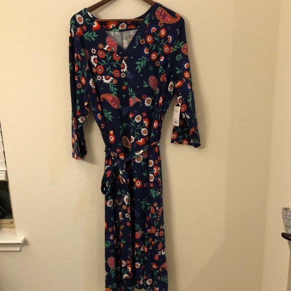 Croft & Barrow Pink Orange Pink Paisley Vneck Dress NWT 1X - Picture 7 of 9